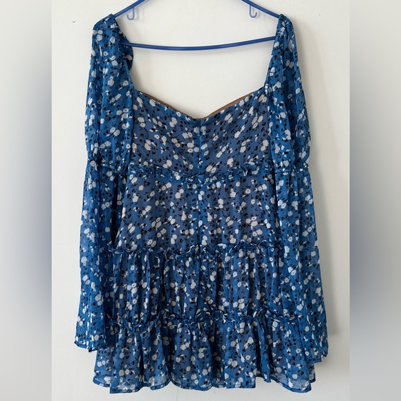 MAJORELLE Ailish Mini Dress in Blue Ditsy - Picture 6 of 6